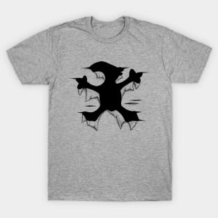 Tapir Silhouette Funny Torn Break Out Malayan Tapir T-Shirt